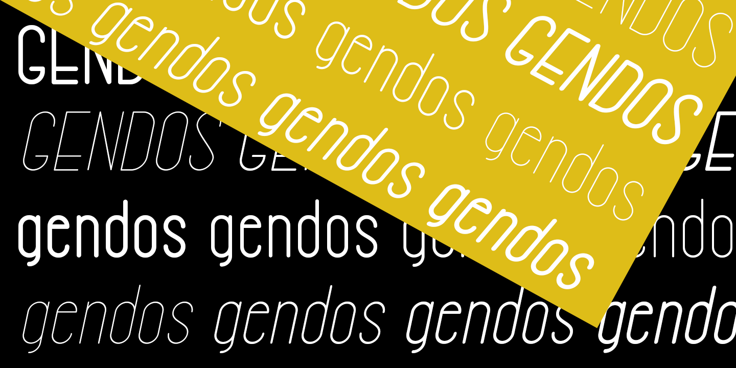 Ejemplo de fuente Gendos Bold Italic